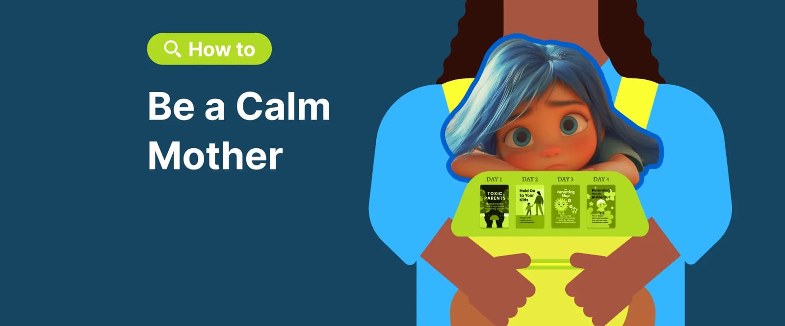 Dark skinned woman holds a child in a backback how to be a calm mother