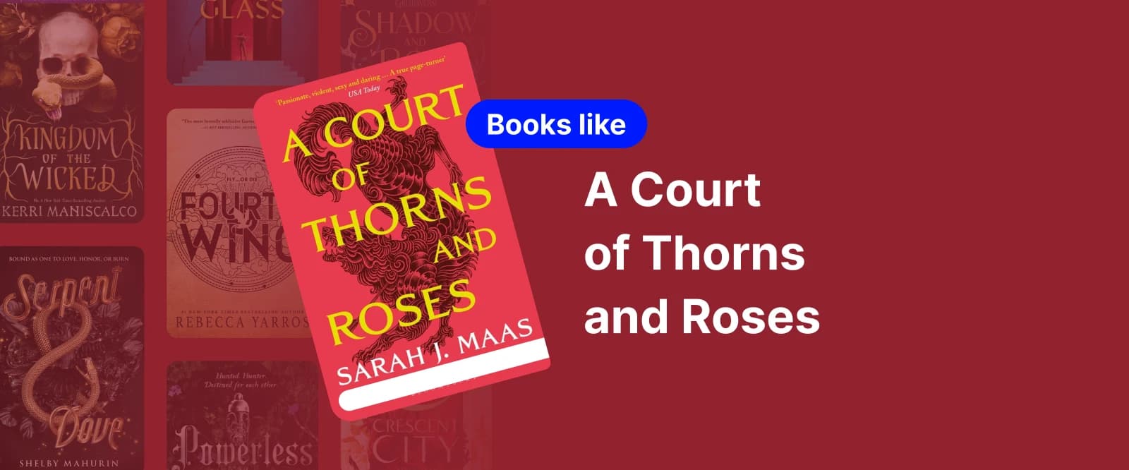 book cover of a court of thorns and roses by sarah j maas with a vibrant red design and bold typography 1x
