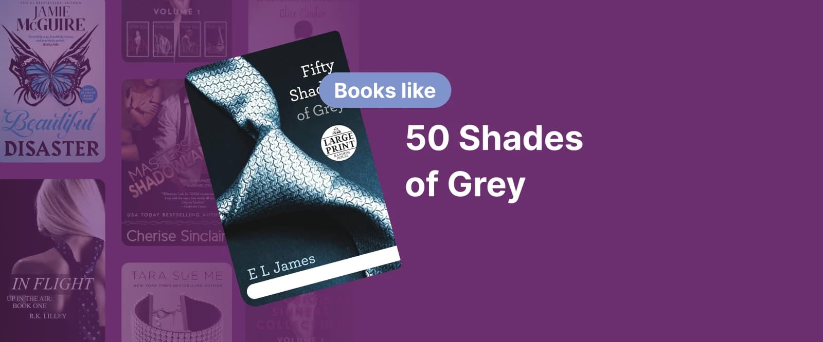 book cover of 50 shades of grey by e l james featuring a close up image of a grey tie symbolizing dominance and control
