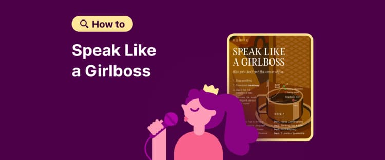 Girlboss - A woman with a crown on her head are holding a microphone