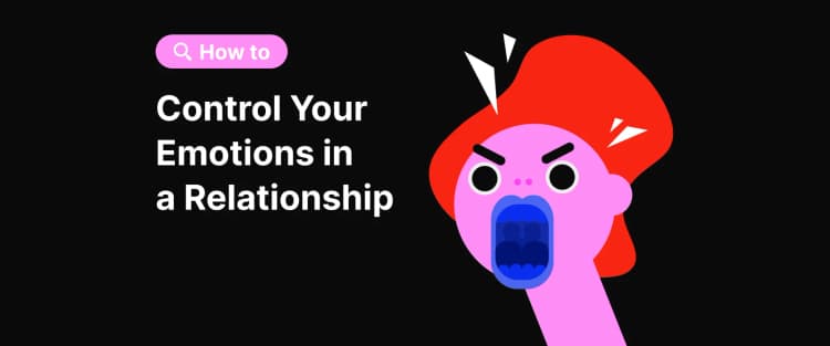 Red-haired cartoon character screaming with wide open mouth and furrowed eyebrows how to control your emotions in a relationship