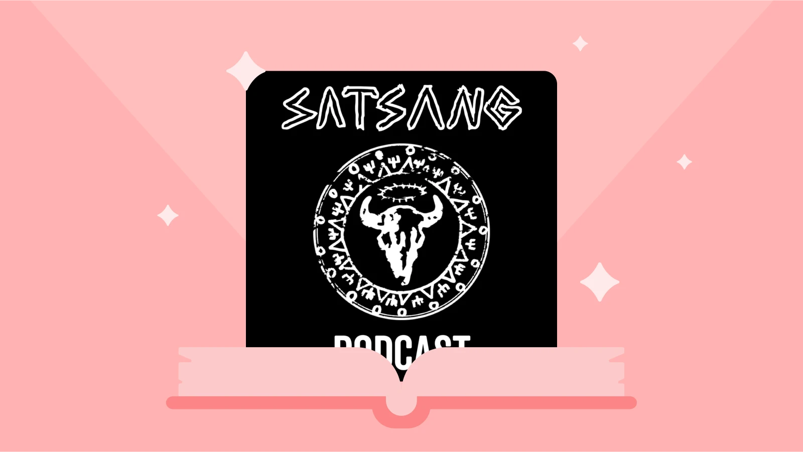 Black-and-white illustrated logo for “The Confessionals” christian podcast with symbolic imagery about god