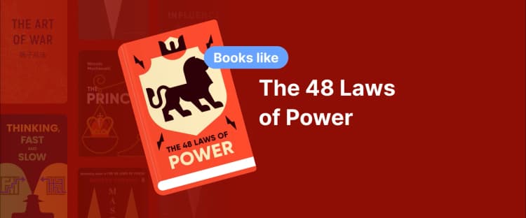 Book cover of The 48 Laws of Power with a crowned lion, symbolising books like The 48 Laws of Power