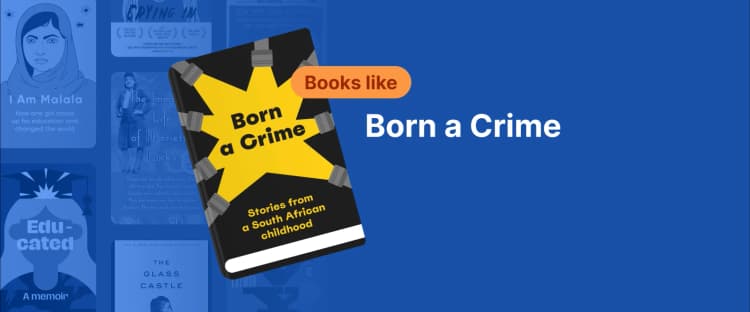 Book cover of Born a Crime book summary with flashlights symbolizing books like Born a Crime