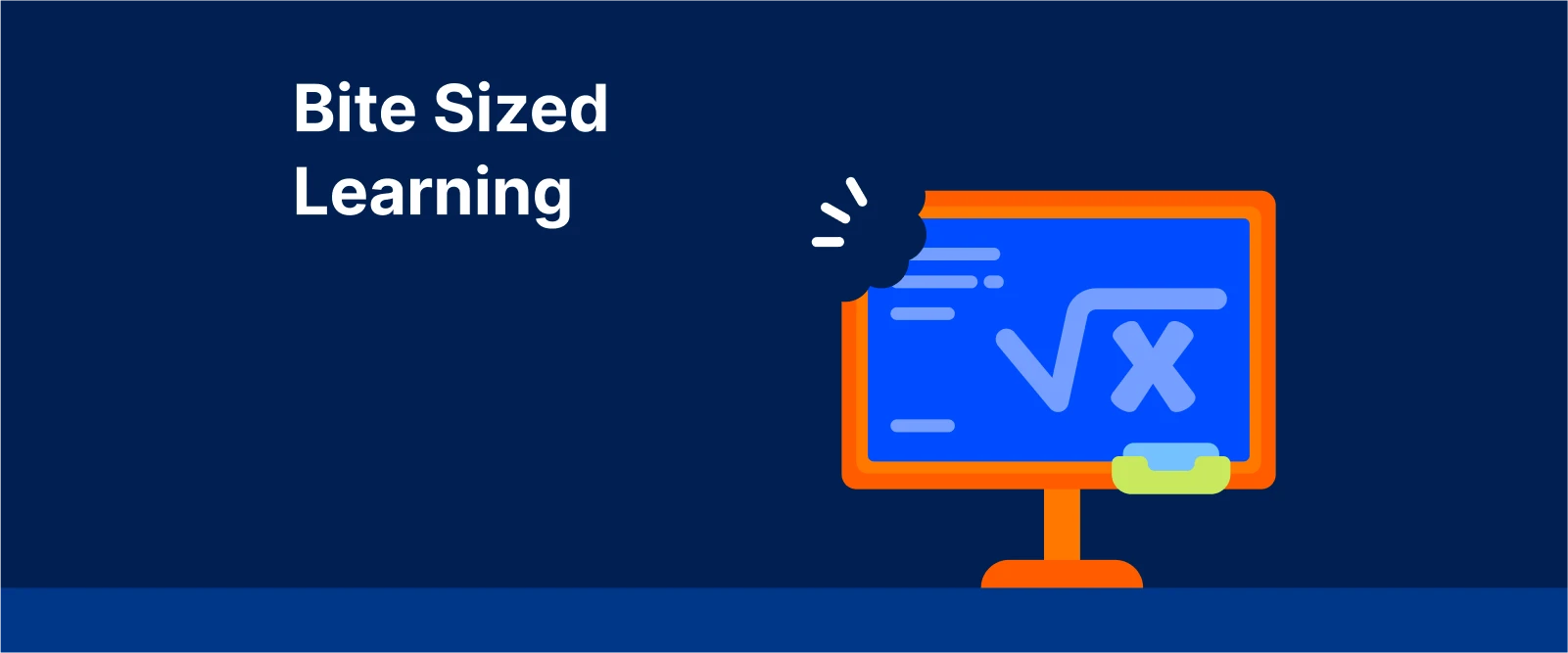 bite sized learning - Stylized globe with a bite taken out of it