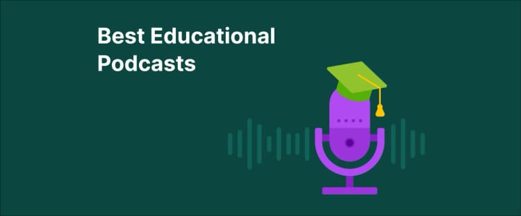 best educational podcasts - A podcast microphone wearing a university graduation cap
