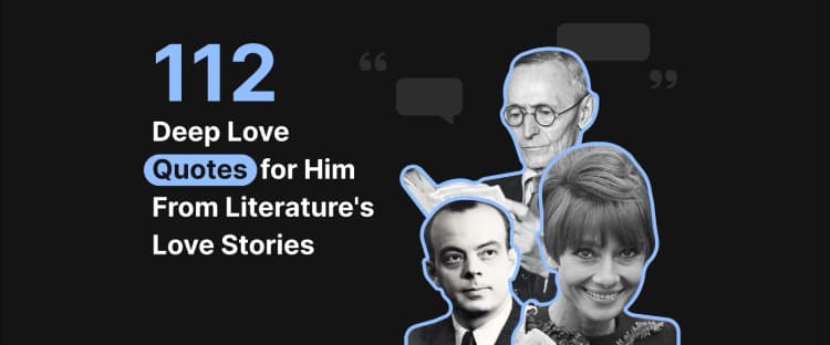 deep love quotes for him - A portraits of Antoine de Saint-Exupéry, Herman Hesse, Audreu Hepburn