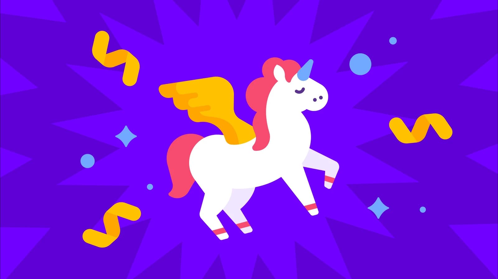 summary headway - Cartoon unicorn flying with a pink mane, wings, and stars in the background