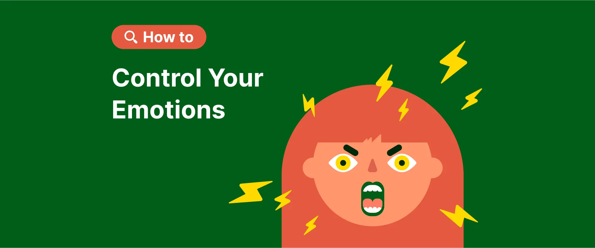 How to control your emotions: A hand touches brain surrounded by a lightning