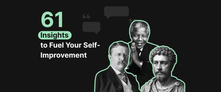 personal growth - Portraits of Nelson Mandela, Theodore Roosevelt, and Marcus Aurelius with speech bubbles above