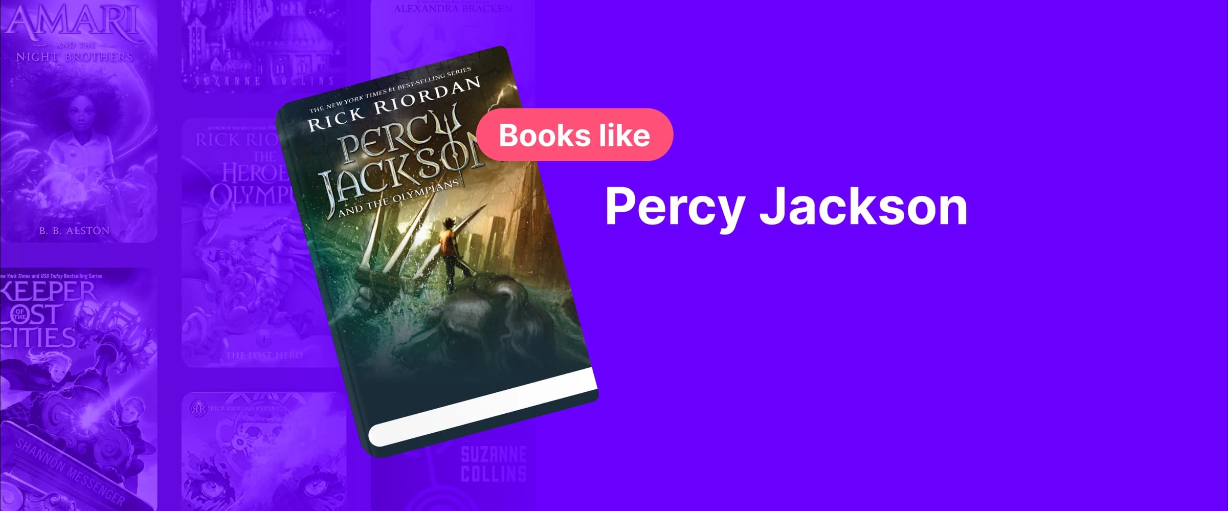 A book cover of Percy Jackson and a list of books simillar to it