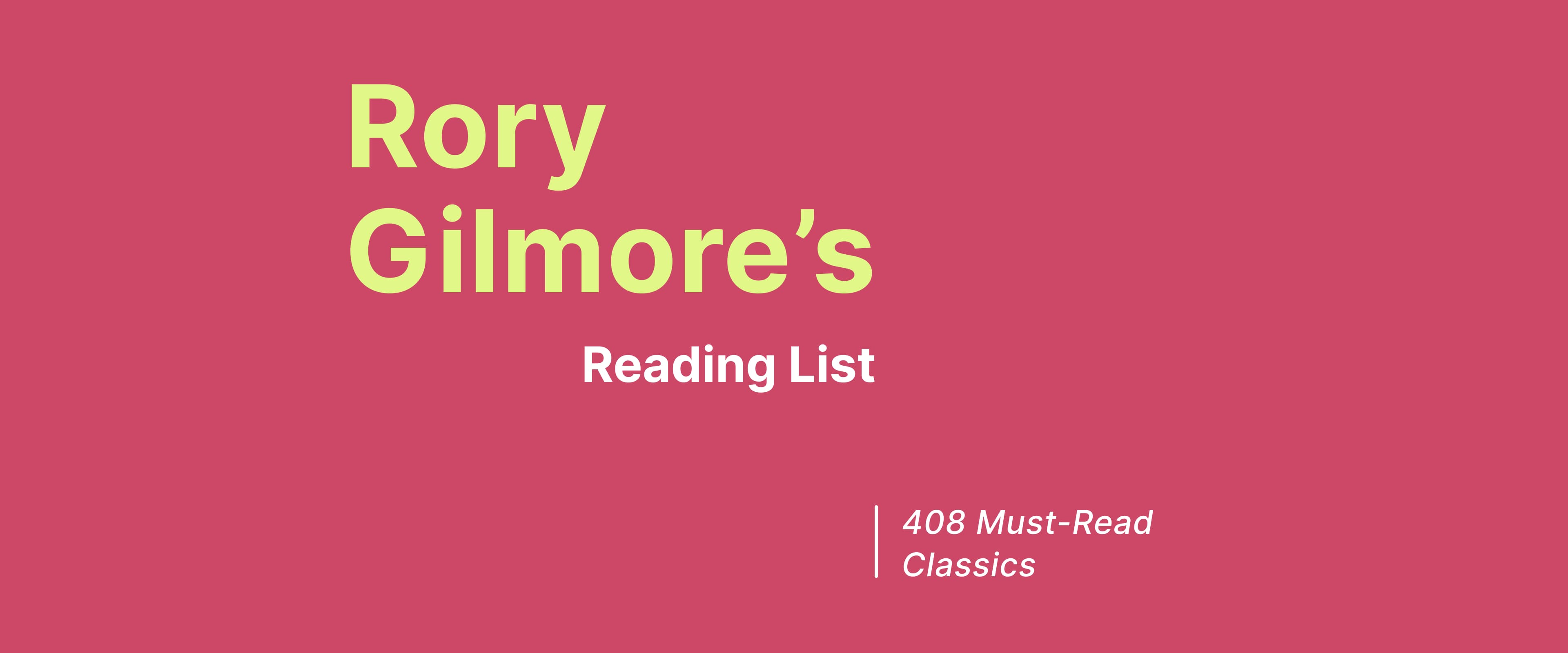 Rory Gilmore Reading List: text on a pink background