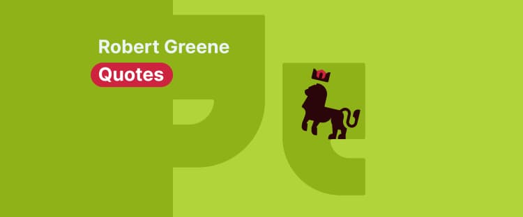 Robert Greene Quotes, a lion on back feet with the crown