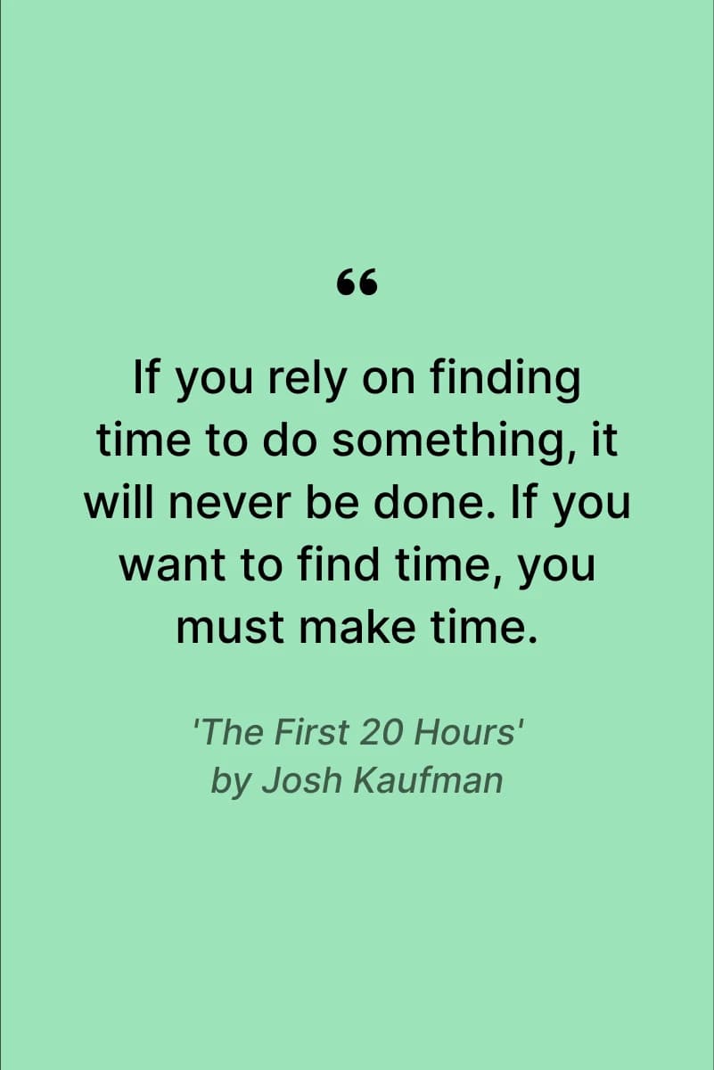 Green background with centered quote and small black quotation marks - personal growth